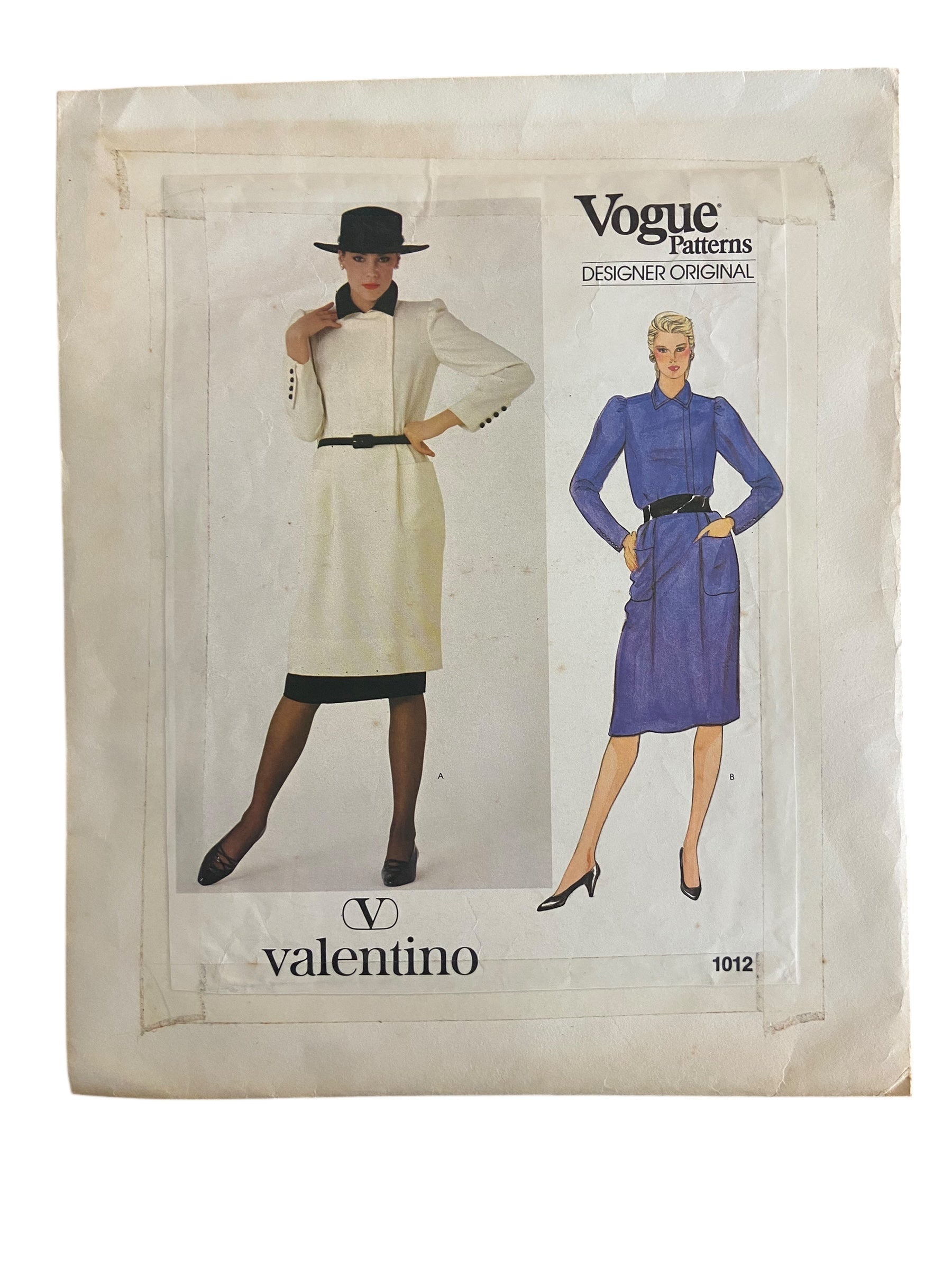 Vogue 1012 Vintage 1980s dress sewing pattern. Vogue Designer Original . Valentino. Bust 36 inches