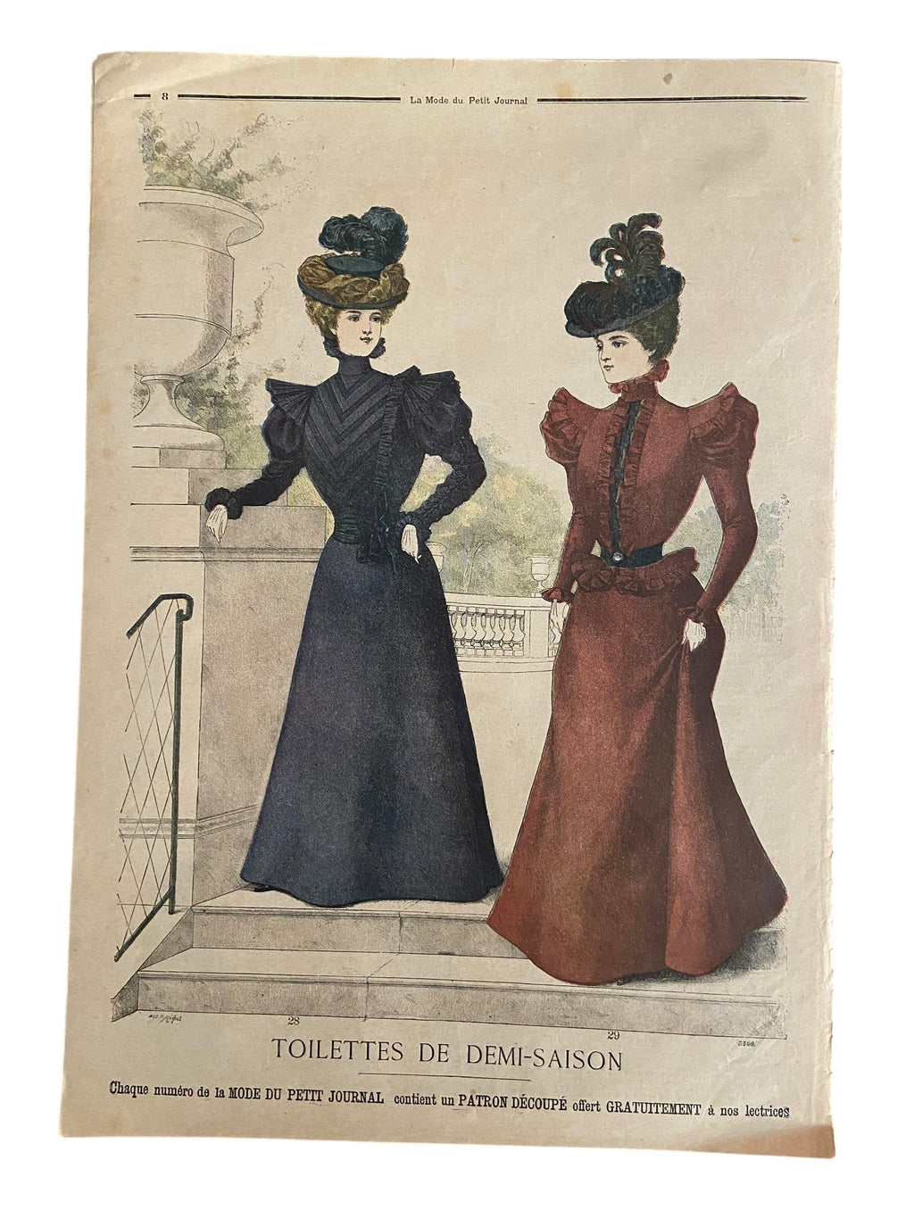 La Mode du Petit Journal 22 Aout 1897 French women’s magazine with a sewing pattern for a child’s jacket included