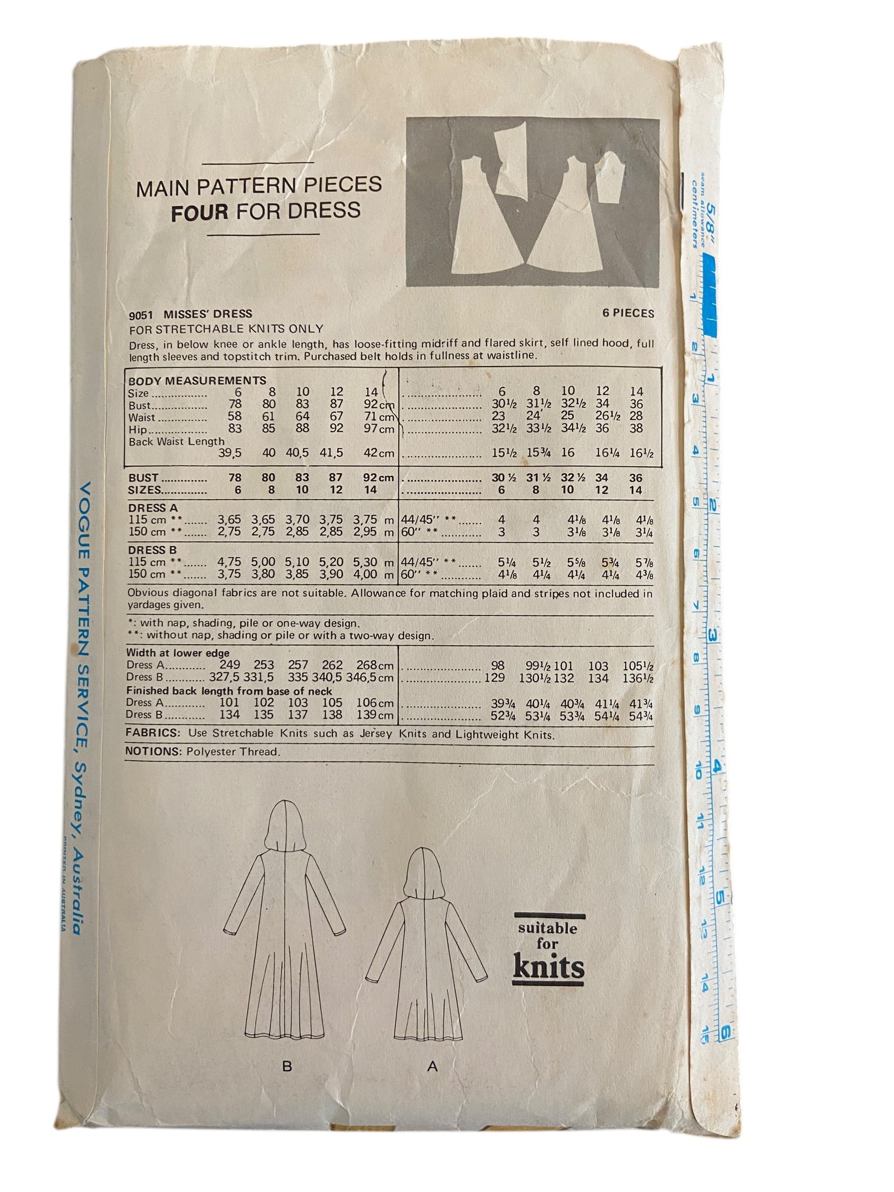 Vogue 9051 Vintage 1960s dress sewing pattern Bust 34 inches