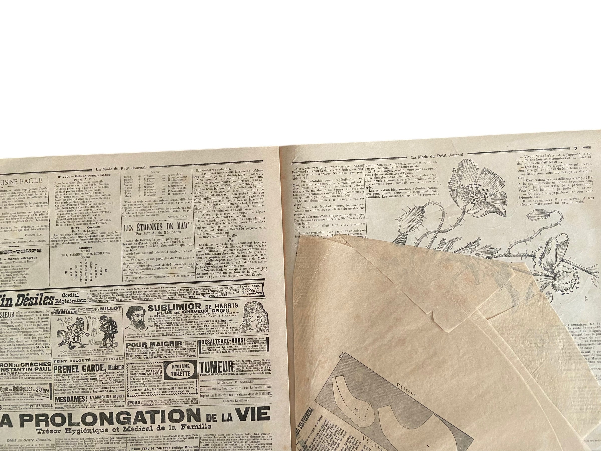 La Mode du Petit Journal 26 Septembre 1897 French women’s magazine with a sewing pattern for a leg of mutton sleeve included