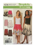 Simplicity 4263 slim skirt, full and half circle skirts sewing pattern. Waist 26.5, 28, 30, 32, 34 inches