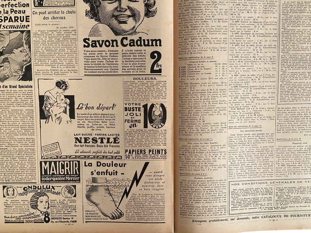 Mon Ouvrage 1 Juliet 1934 includes knitting pattern for the top on the front cover