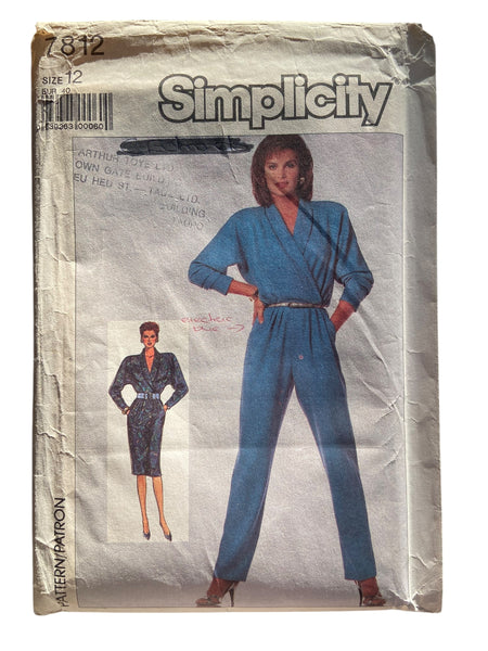 Very Easy Very Vogue 7762 vintage 1980s dress sewing pattern Bust 30.5 inches