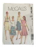McCall's M4784 bias cut skirt in two lengths sewing pattern. Waist 26.5, 28, 30, 32 inches