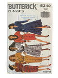 Butterick 6342 vintage 1980s dress pattern. Bust 30.5, 31.5, 32.5 inches