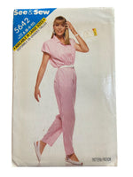 Butterick 5642 vintage 1980s jumpsuit sewing pattern. Bust 30.5, 31.5, 32.5 inches