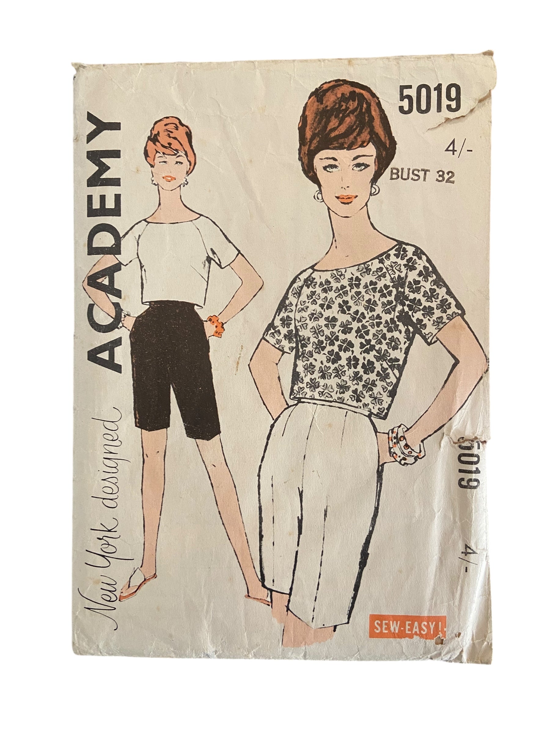 Academy 5019 vintage 1960s sports separates dress sewing pattern. Bust 32 inches