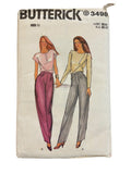 Butterick 3498 vintage 1980s proportional pants sewing pattern. Waist 26.5 inches, hip 36 inches