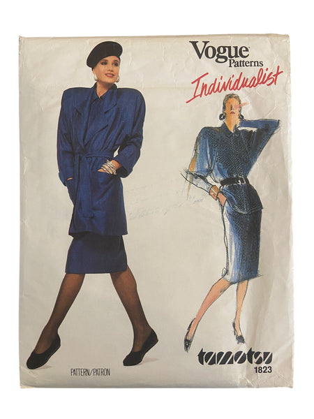 Vogue 1823 vintage sewing pattern individualist Tamotsu jacket, skirt and blouse sewing pattern. Bust 34 inches