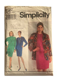 Simplicity 8597 vintage 1990s dress and jacket sewing pattern. Bust 42, 44, 46, 48
