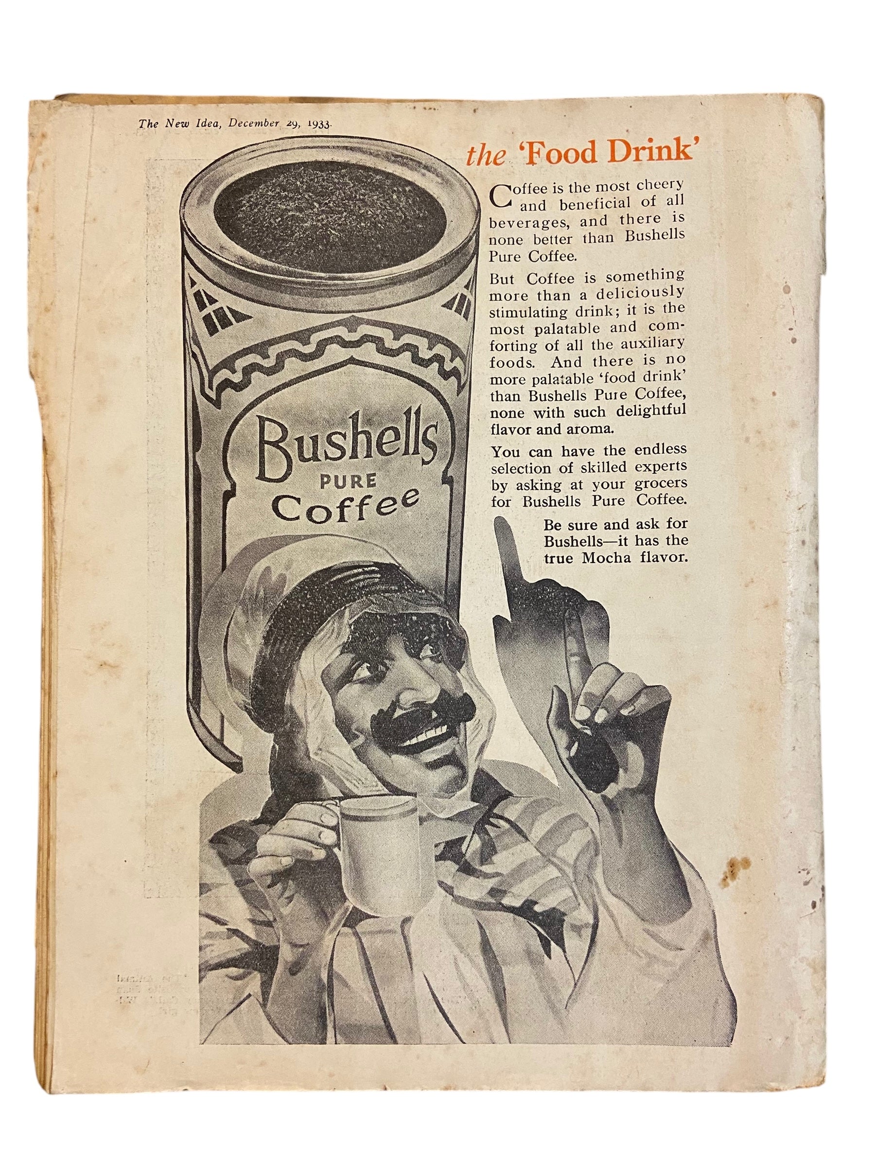 The New Idea Magazine . A weekly paper for Australian and New Zealand Women. December 29 1933 with sewing pattern unused, factory folded, lady’s afternoon frock. Bust 34 inches.