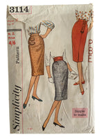 Simplicity 3114 vintage 1950s skirt sewing pattern. Waist 25 inches