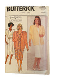 Butterick 3970 vintage 1980s jacket and dress sewing pattern. Bust 42, 44, 46 inches