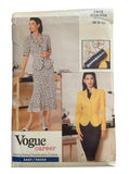 Vogue 7412 vintage 1980s career top and skirt sewing pattern. Bust 30.5, 31.5, 32.5 inches