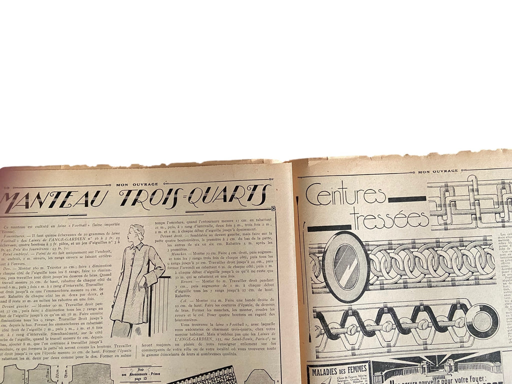 Mon Ouvrage 15 Juliet 1937 includes  crochet pattern for the blouse on the front cover