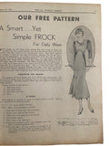 New Zealand Woman’s Weekly  March 29 1934 with a sewing pattern, unused, factory folded, frocks bust 33 inches