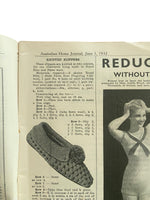Australian home journal June 1st 1932 with four sewing patterns, unused, factory folded, three frocks bust 36 inches, child’s frock age 4 year