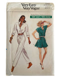 Vogue 7263 vintage 1980s jumpsuit sewing pattern. Bust 30.5, 31.5, 32.5 inches