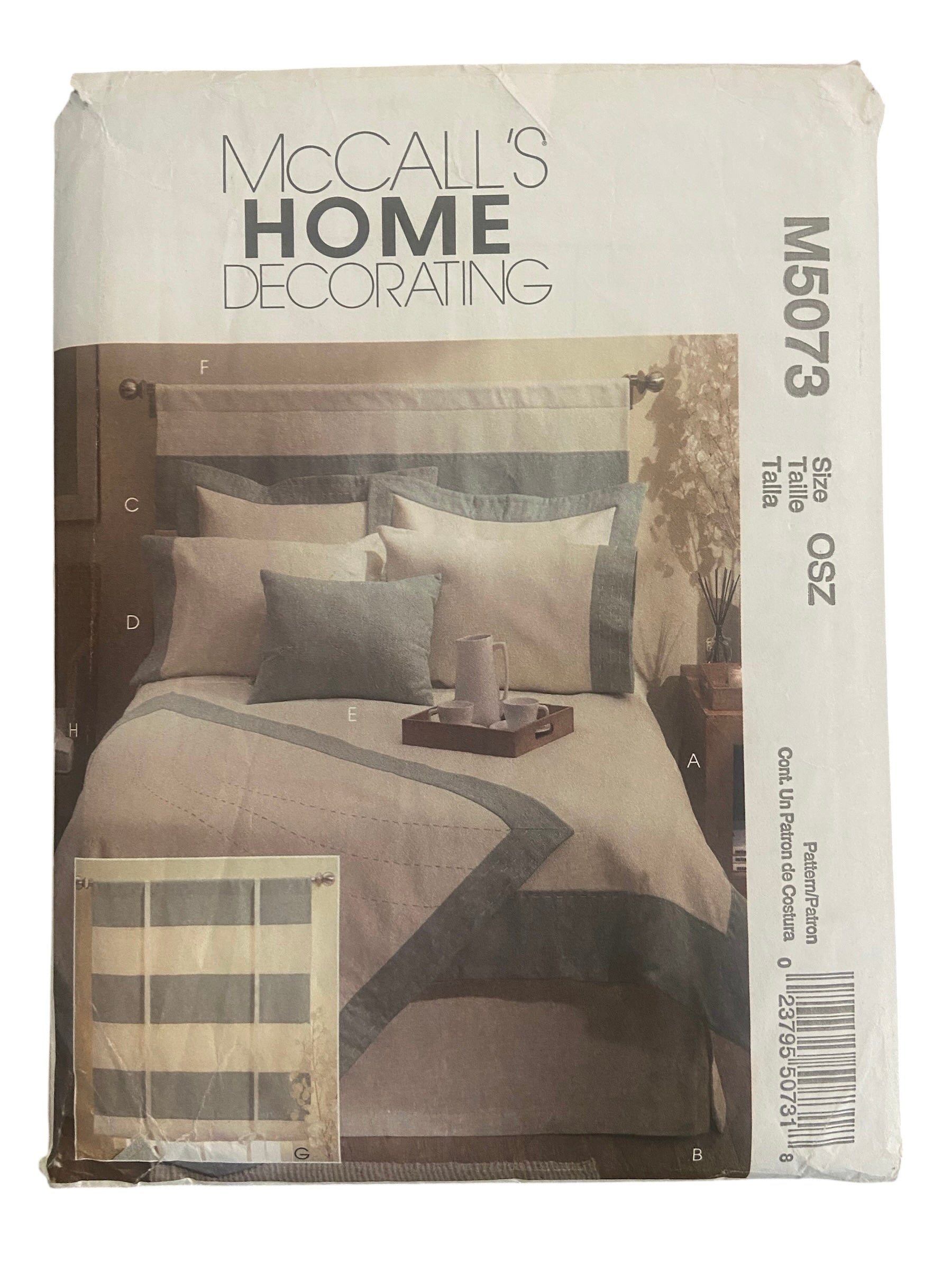 McCall’s home decorating M5073 vintage 2006 bedroom essential including duvet cover sewing pattern