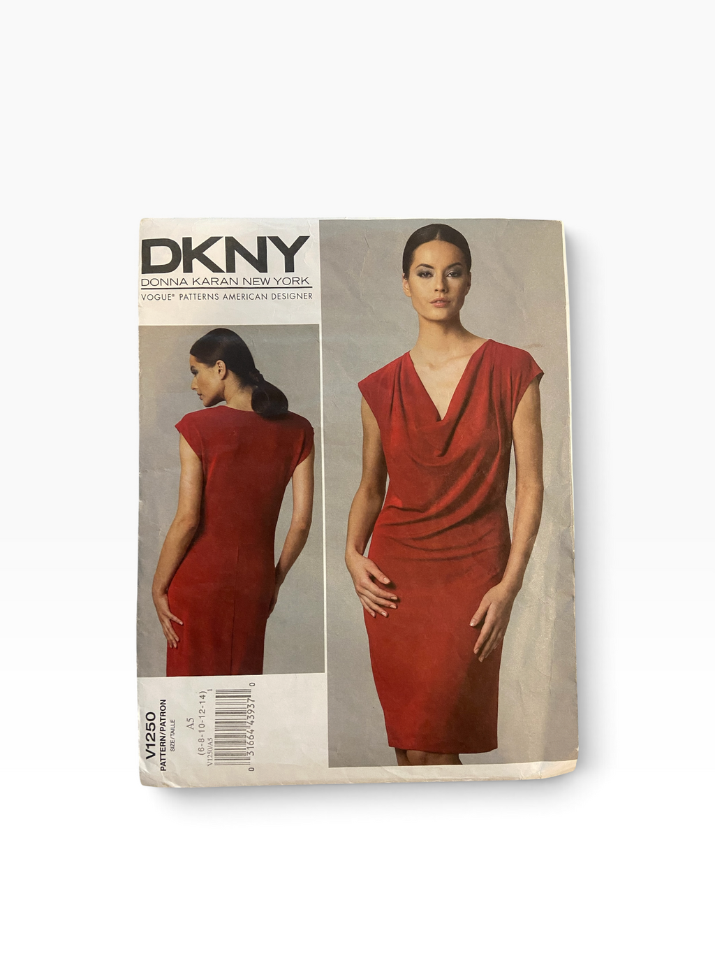 Vogue v1250  DKNY stretch dress sewing pattern from the 2000s Bust 30.5, 31.5, 32.5, 34, 36 inches