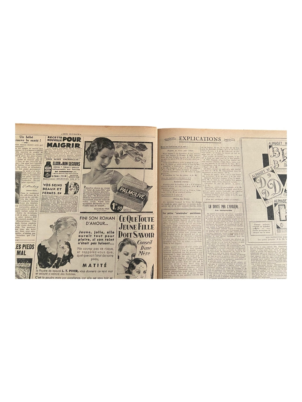 Mon Ouvrage 1 Aout 1935 includes  knitting pattern for the cardigan on the front cover