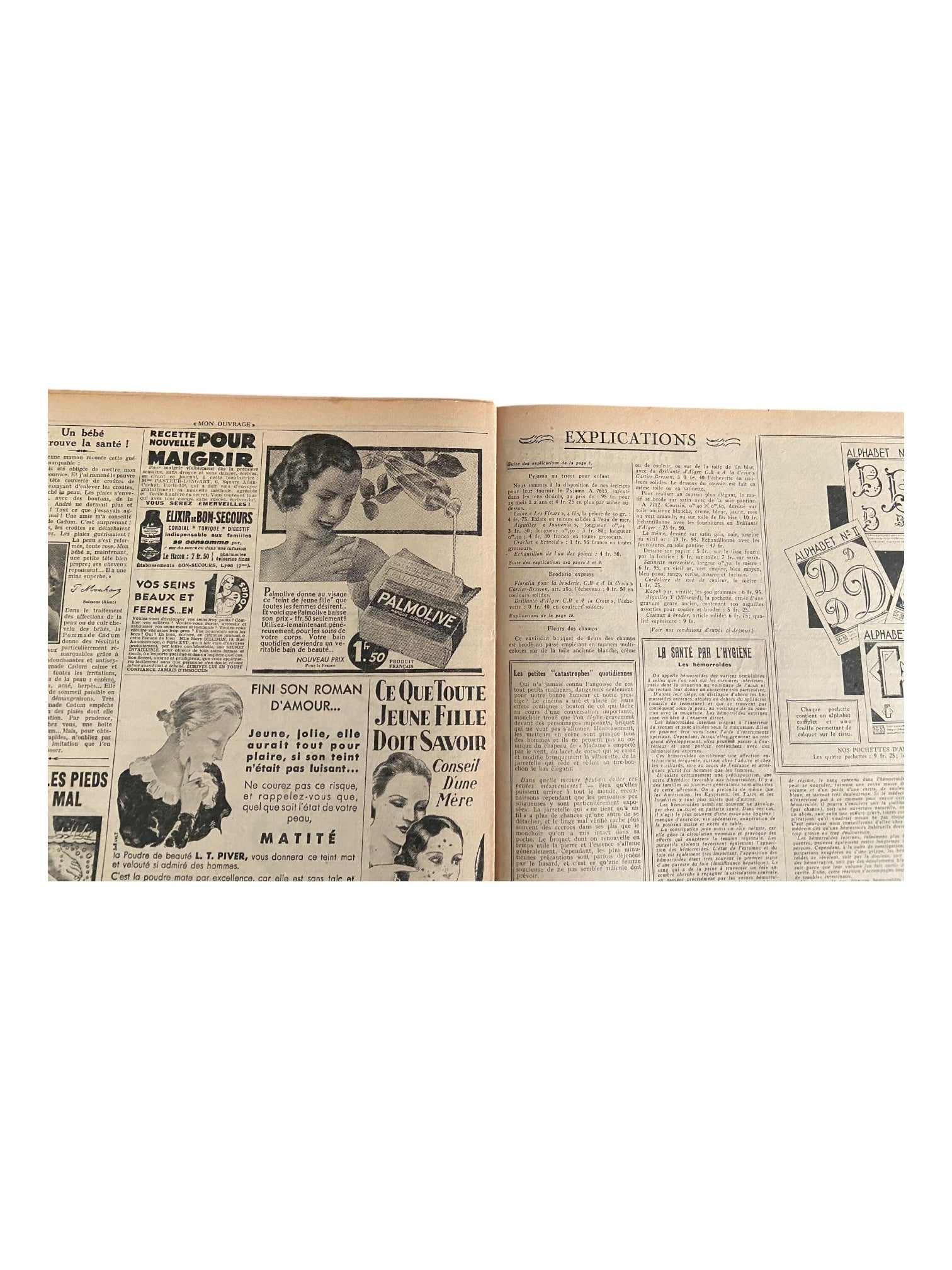 Mon Ouvrage 1 Aout 1935 includes  knitting pattern for the cardigan on the front cover