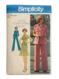 Simplicity 6843 vintage 1970s shirt-jacket, skirt and pants pattern. Bust 36 inches