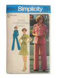 Simplicity 6843 vintage 1970s shirt-jacket, skirt and pants pattern. Bust 36 inches