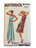 Butterick 3481 vintage 1980s one shoulder dress sewing pattern. Bust 38 inches