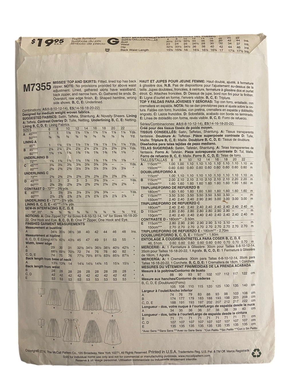 Academy 4308 vintage 1950s pajamas sewing pattern 34 inch bust.