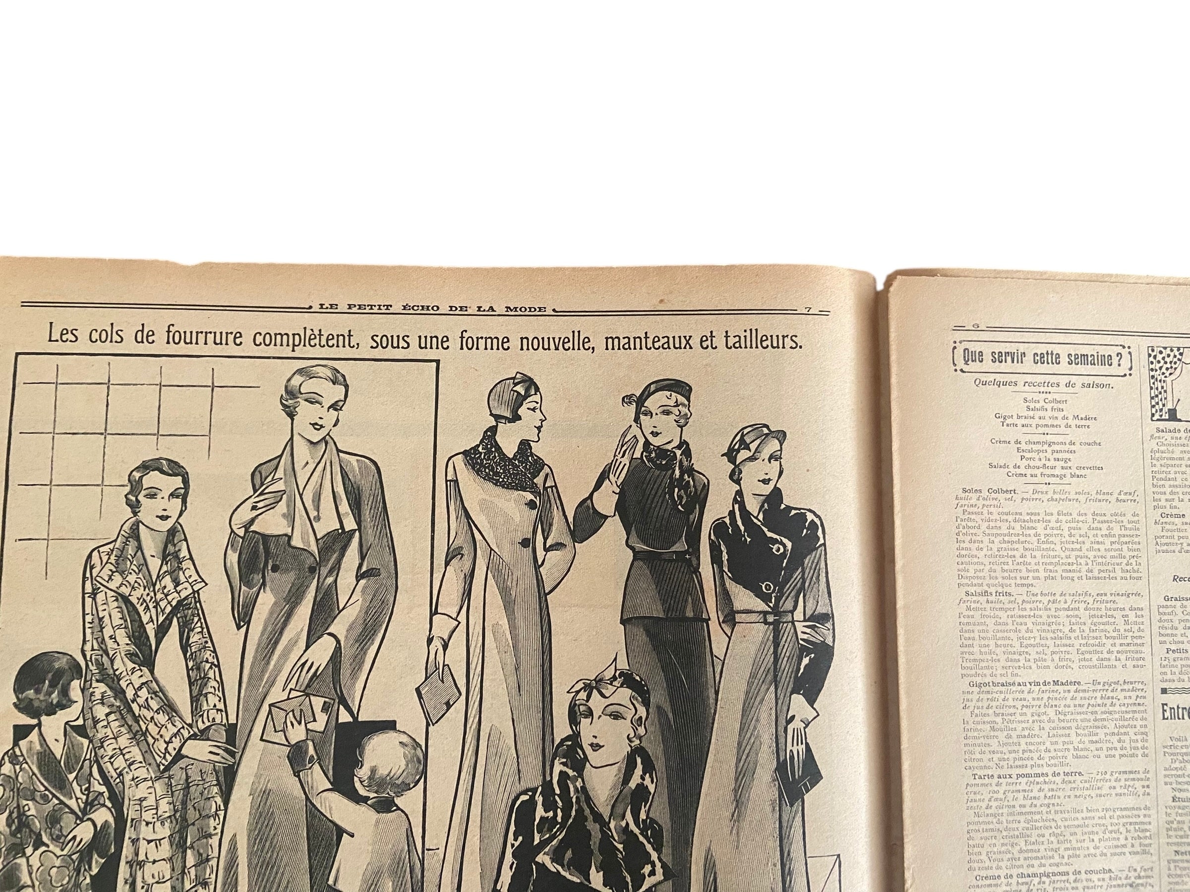 Le Petit Echo de la Mode 13 November 1932 French women’s magazine with many fashion illustrations