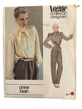 Vintage 1980s Vogue 2611 Anne Klein blouse sewing pattern Bust 34 inches
