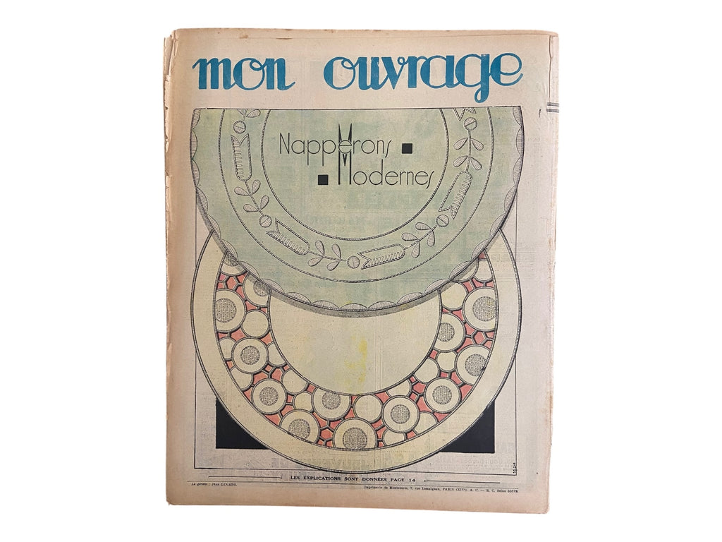 Mon Ouvrage 15 Fevrier 1938 vintage French craft magazine with knitting pattern for the jumper on the cover