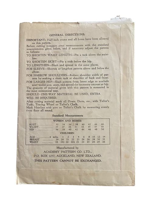 Academy 3417 vintage 1950s infant’s romper sewing pattern 1 year 20 inch chest