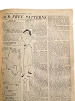 Australian home journal December 1st 1952 with three sewing pattern, unused, factory folded. Two dresses and child’s sunsuit. Bust 34 inches.