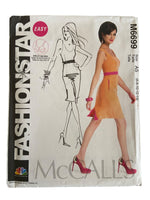 McCall's M6699 Fashion Star dress sewing pattern from the 2000s. Bust 30.5, 31.5, 32.5, 34, 36 inches. A/B, C, D cup sizes.