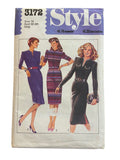 Style 3172 vintage 1980s dress pattern. Bust 36 inches