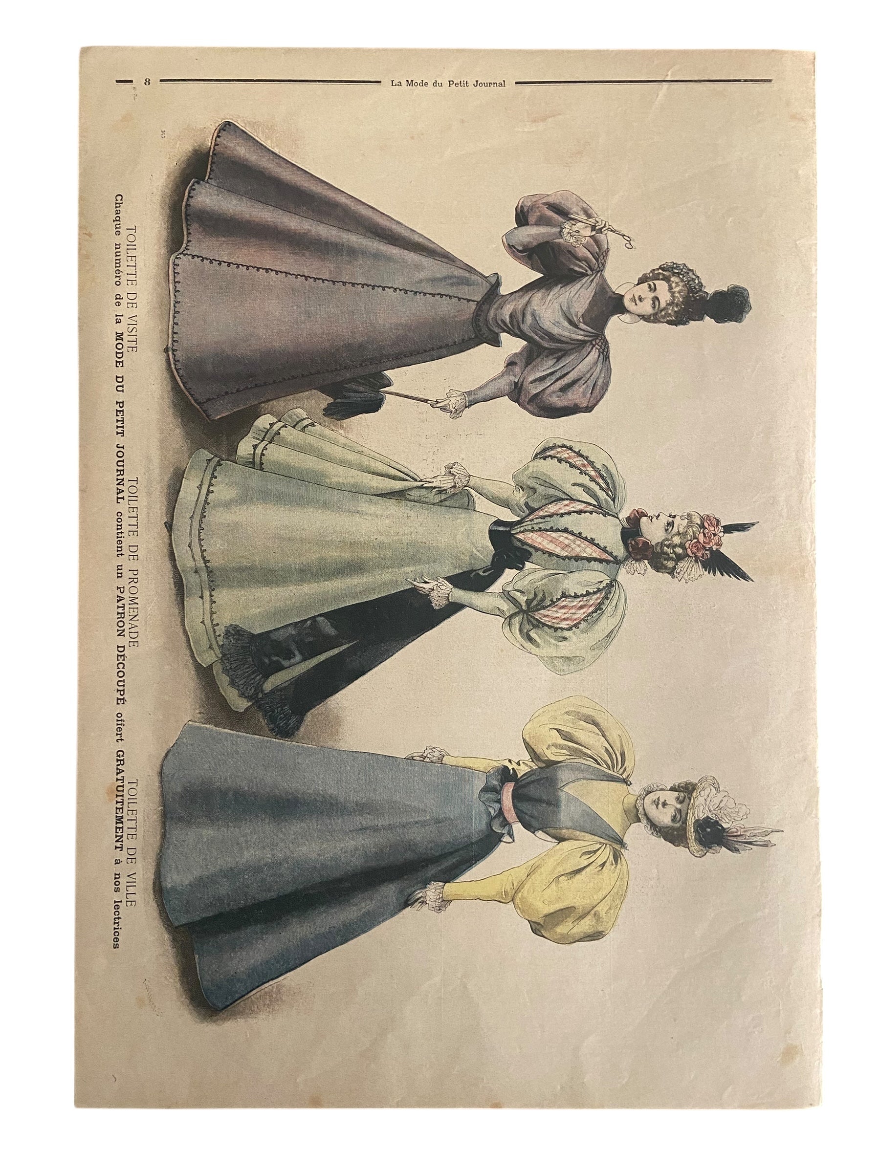 La Mode du Petit Journal 16 Avril 1896 French women’s magazine with a sewing pattern for a camisole included