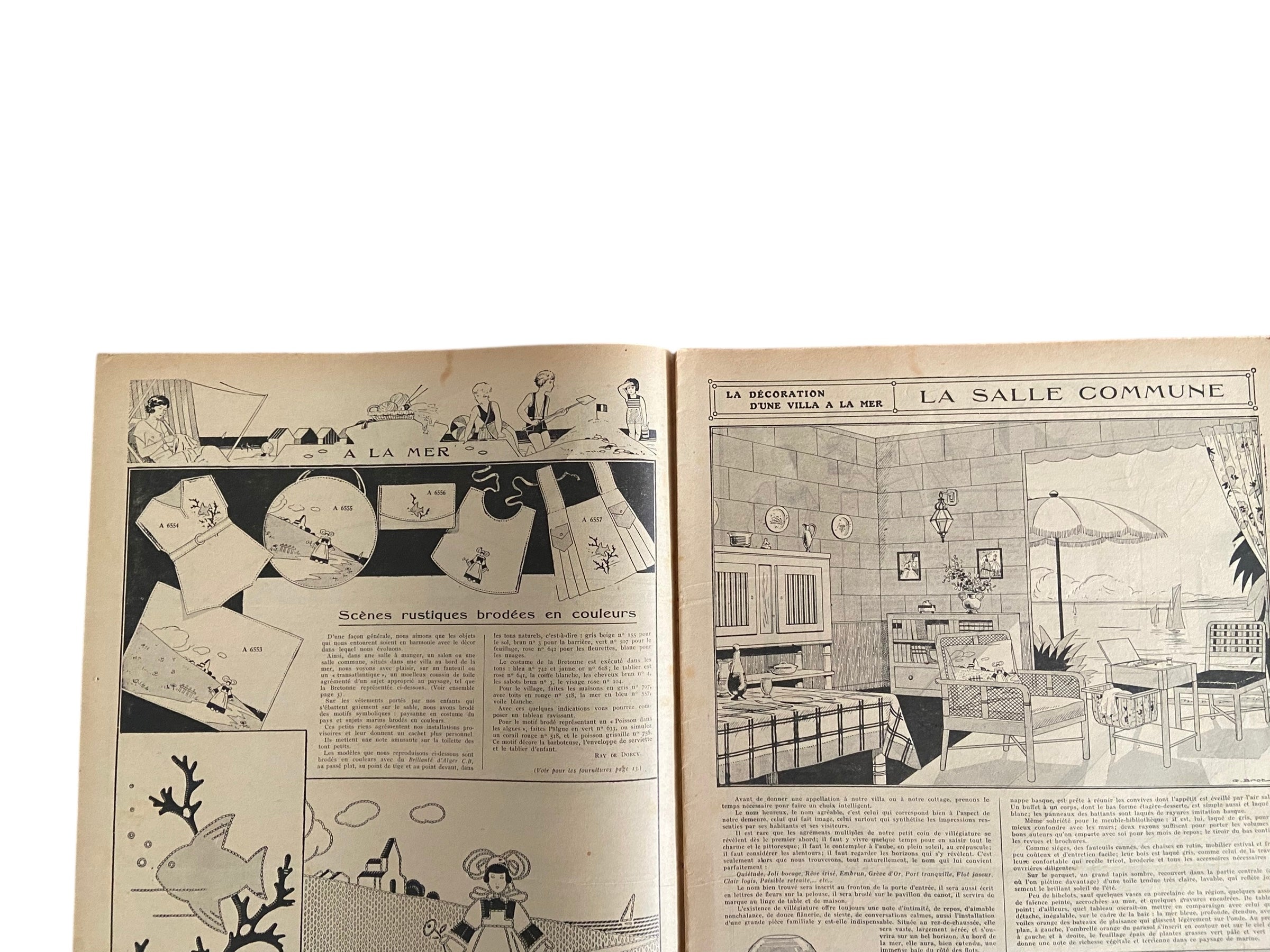 Mon Ouvrage 1 Juliet 1934 includes knitting pattern for the top on the front cover