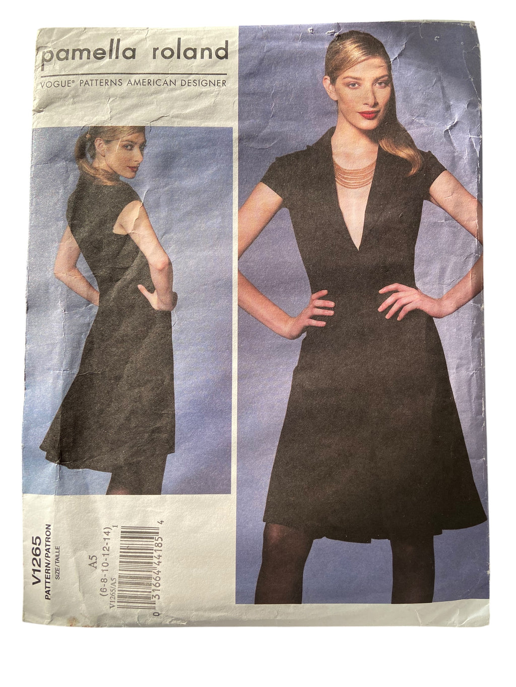Vogue American Designer pamella roland v1265 vintage 2000s dress sewing pattern Bust 31.5, 32.5, 34, 36 inches