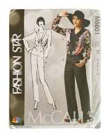 McCall’s M6601 Fashion Star blouse and pants sewing pattern from the 2000s. Bust 31.5, 32.5, 34, 36, 38 inches.