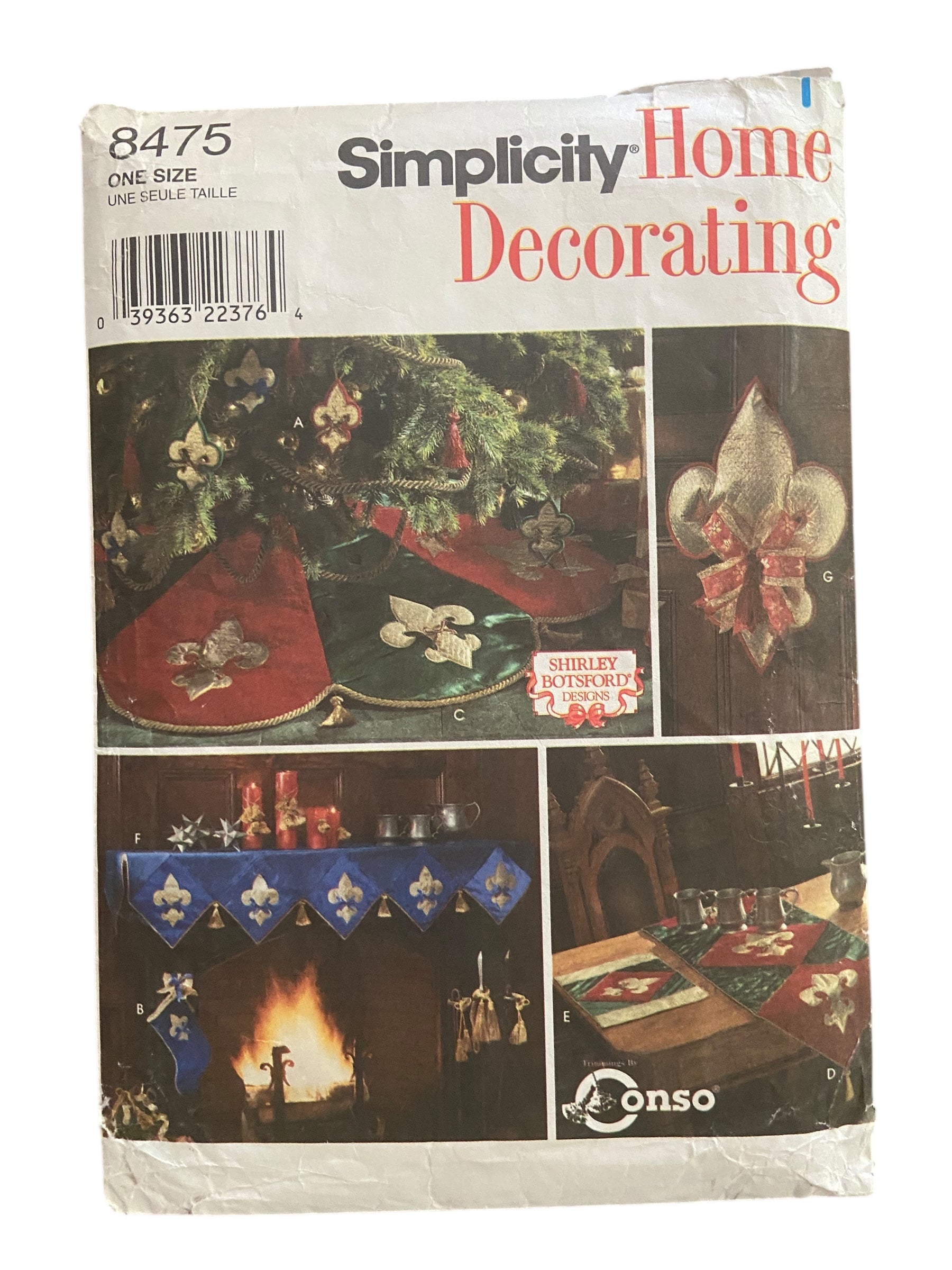 Simplicity Home decor vintage 1980s Christmas Craft sewing pattern