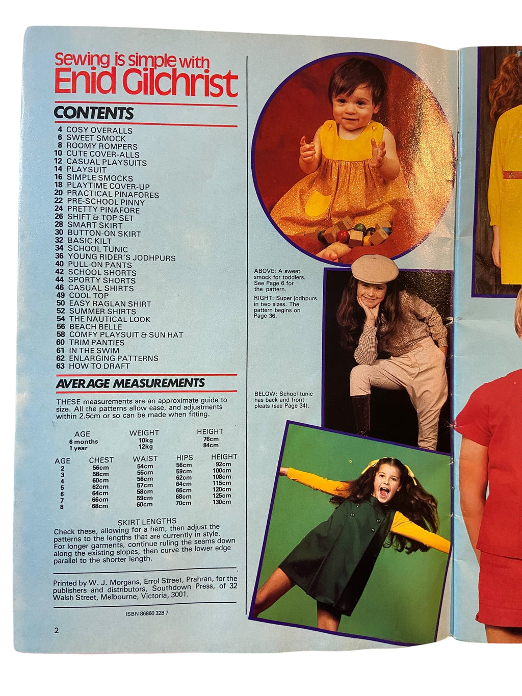Sewing is Simple with Enid Gilchrist’s children’s garments pattern book 1970s or 1980s, contains many draftable patterns