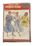 Burda 5990 vintage 1980s skirt and top sewing pattern. Bust 34, 36, 38, 40, 42, 44, 46, 48 inches