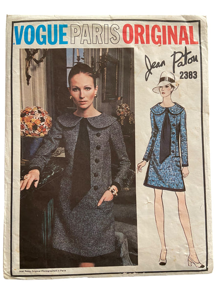 Vintage 1970s Vogue 1308 Paris Original Jean Patou dress sewing  pattern Bust 36 inches