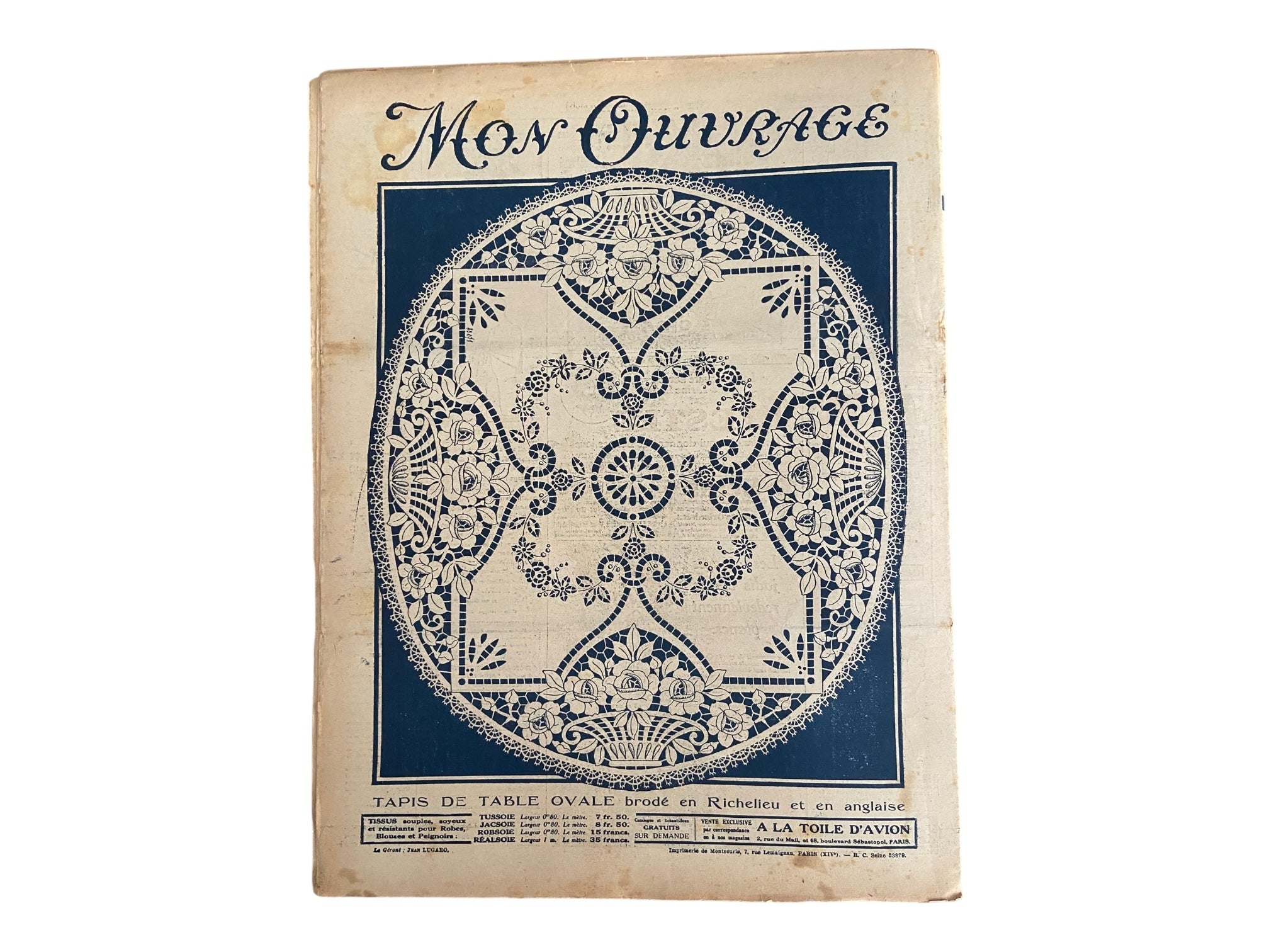 Mon Ouvrage 15 Juillet 1929 includes  knitting pattern for the pullover on the front cover