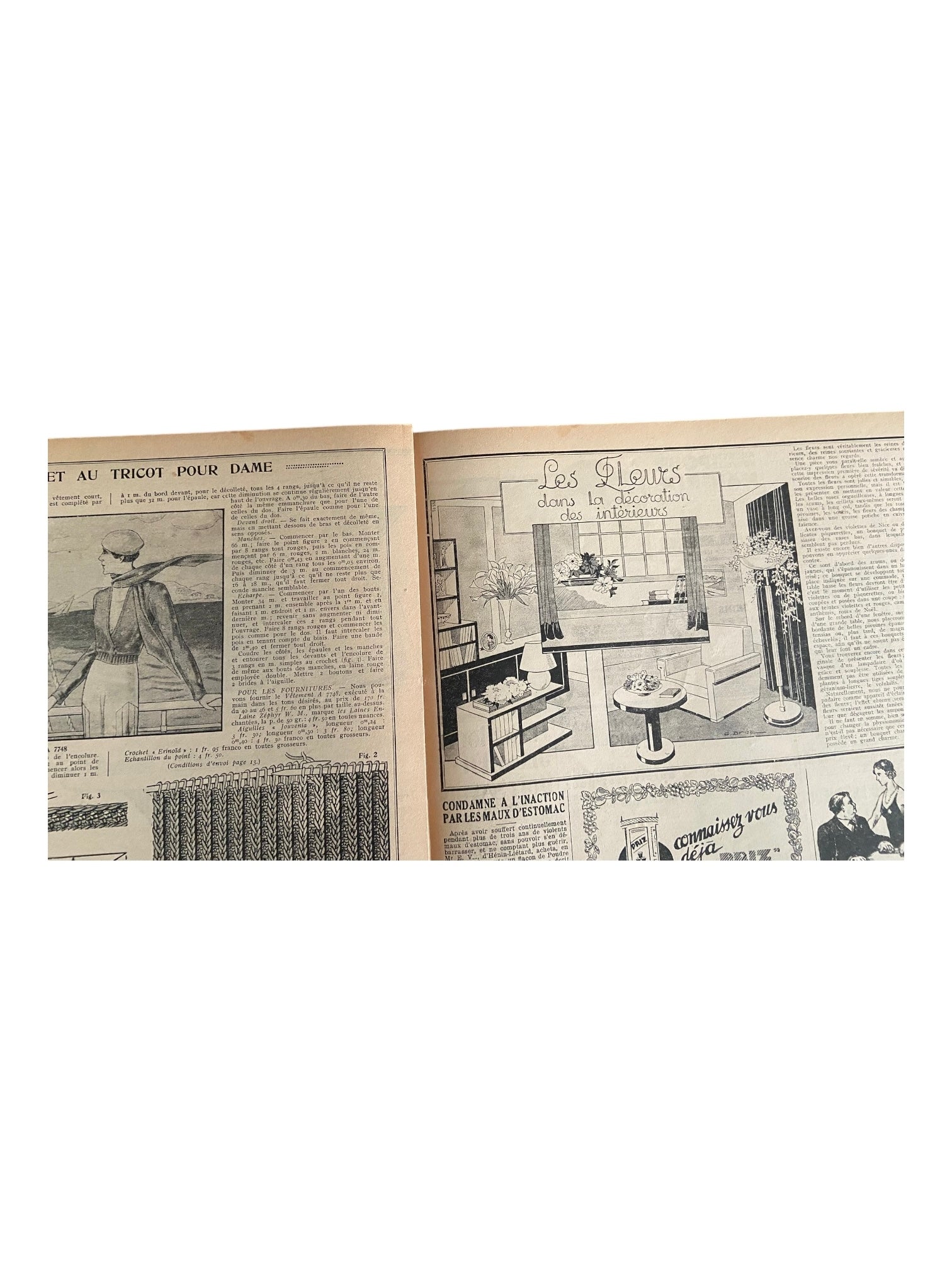 Mon Ouvrage 1 Aout 1935 includes  knitting pattern for the cardigan on the front cover