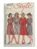 Style 4825 vintage 1980s dress sewing pattern. Bust 34 inches