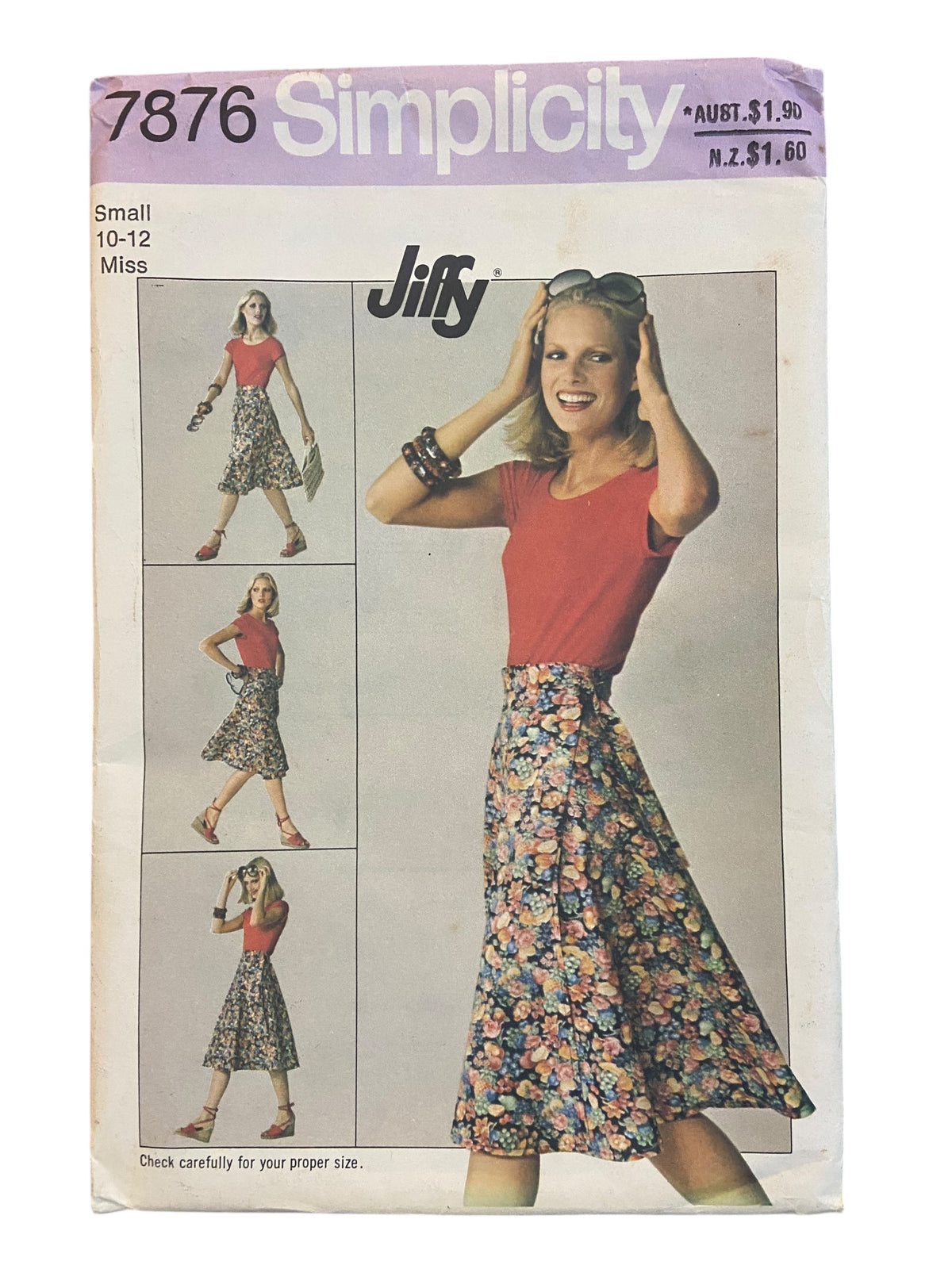 Simplicity Pattern 7876 Simplicity 7876 vintage 1970s wrap skirt sewing pattern. Waist 25 and ...