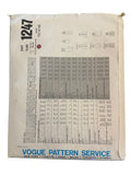 Vogue Basic Design 1247 vintage 1980s skirt sewing pattern. Waist 26.5, 28, 30 inches